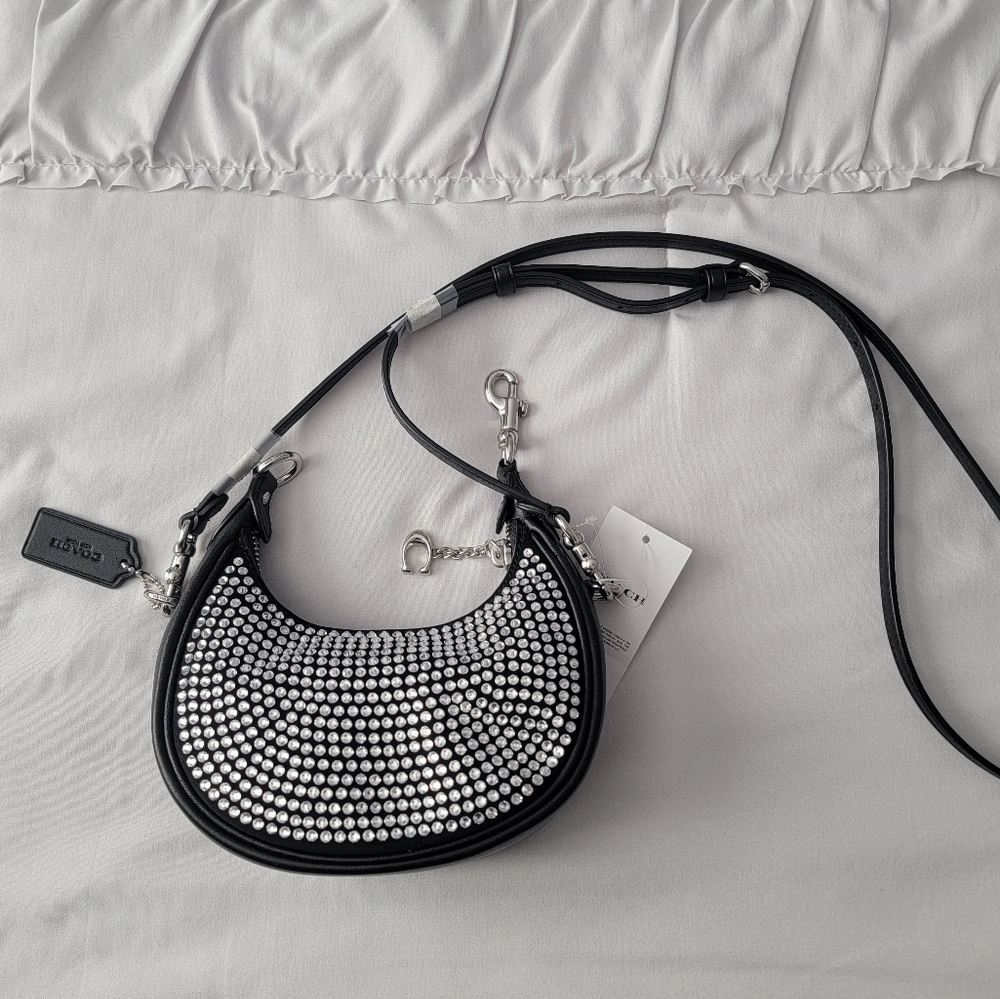 NWT-Coach Black Studded Bag - Picture 4 of 9